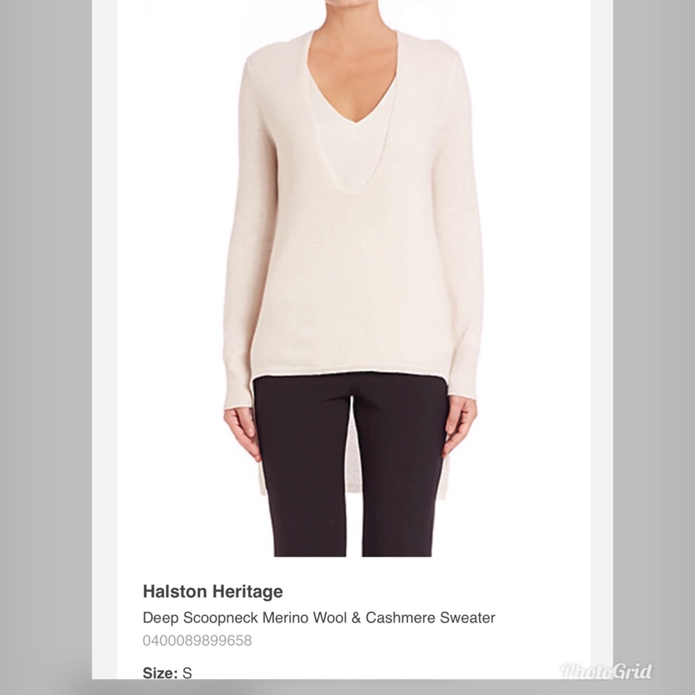 Halston Heritage high low wool/cashmere sweater